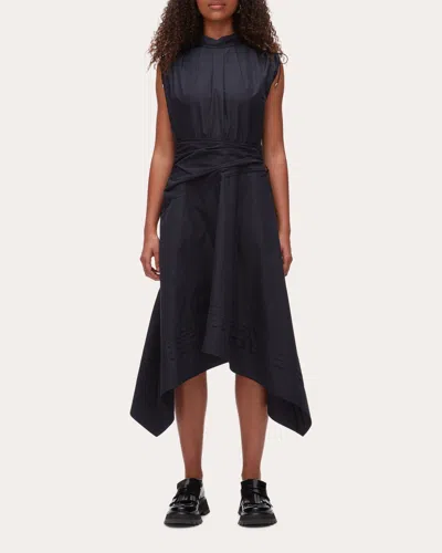 3.1 Phillip Lim Sleeveless Ruched Dress With Handkerchief In Black