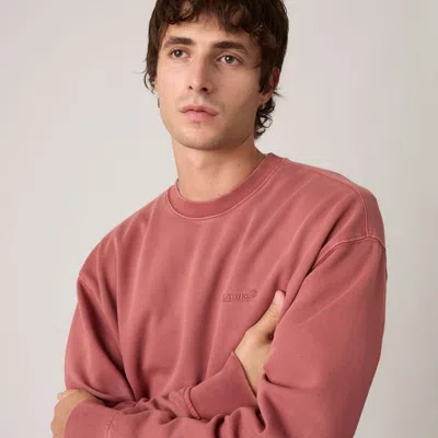 Levi's Garment Dye Authentic Crewneck Sweatshirt In Brown