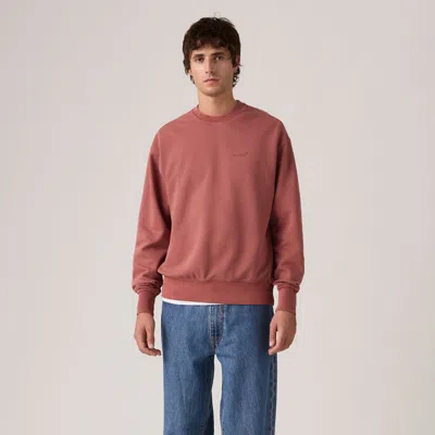 Levi's Garment Dye Authentic Crewneck Sweatshirt In Brown