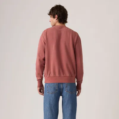 Levi's Garment Dye Authentic Crewneck Sweatshirt In Brown