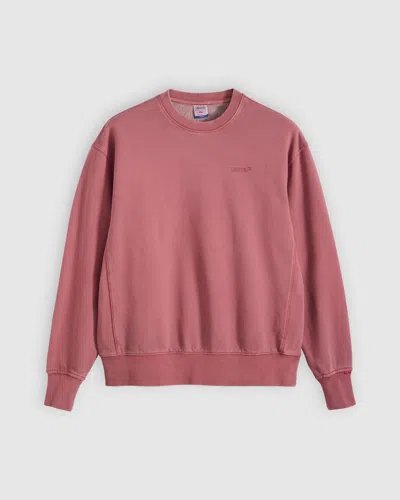 Levi's Garment Dye Authentic Crewneck Sweatshirt In Brown