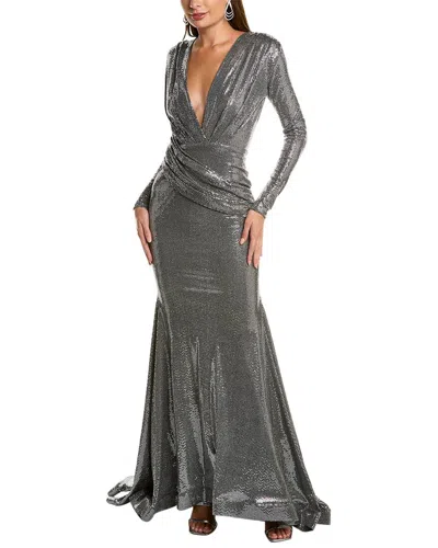 Issue New York Sequin Gown In Silver