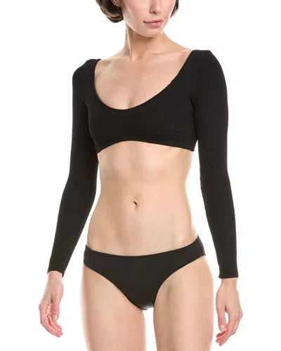 Bond-eye Swim Sera Crop Bikini Top In Black