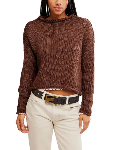 Free People Opal Cropped Sweater In Brown