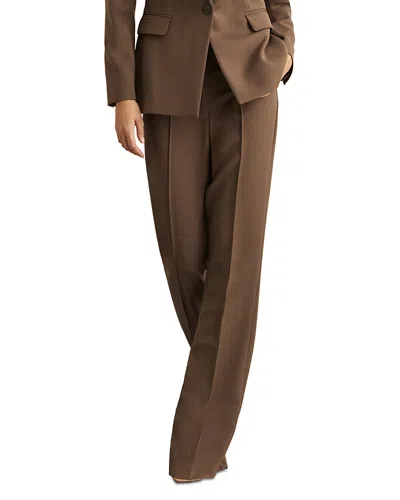 Reiss Petites Flare Pants In Brown