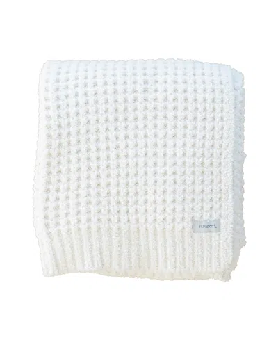 Saranoni Waffle Knit Blanket In White