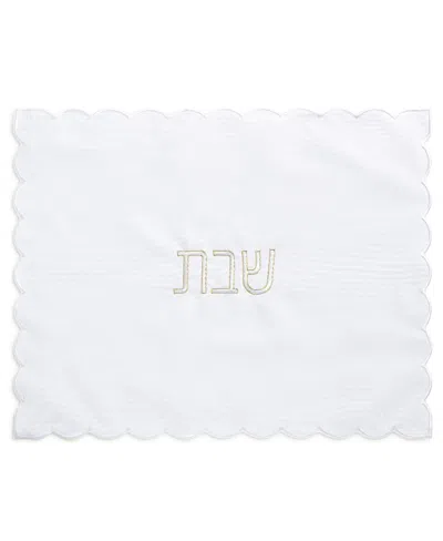 Domani Home Refined And Enlarged White Scalloped Challah Cover In White