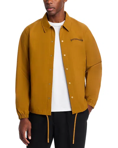 Pleasures Neural Snap Front Jacket In Brown