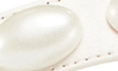 Stuart Weitzman Pearlita Leather Two-band Wedge Sandals In White