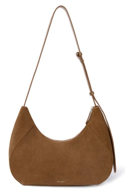 Oryany Rodeo Medium Suede Shoulder Bag In Camel Brown