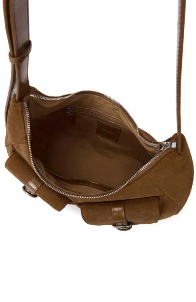 Oryany Rodeo Medium Suede Shoulder Bag In Camel Brown