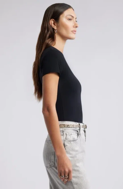 Open Edit Smooth Edit Lite Cap Sleeve T-shirt In Black