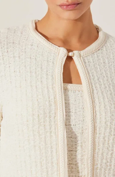 Astr Blaise Cardigan Set In Cream In Multi