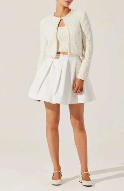 Astr Blaise Cardigan Set In Cream In Multi