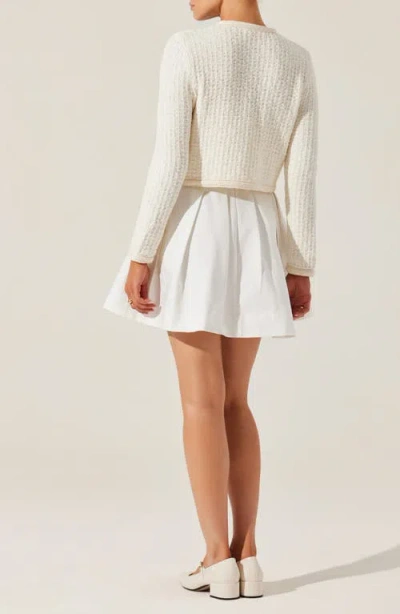 Astr Blaise Cardigan Set In Cream In Multi