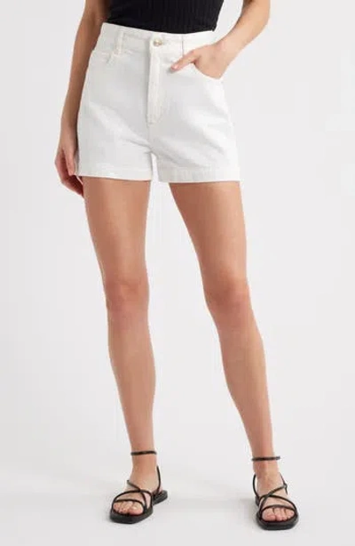 Frame Le Super High Raw Fray Shorts Au Natural Clean In Off White
