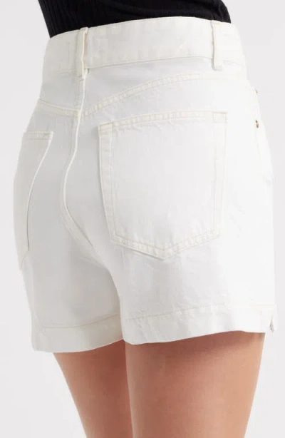 Frame Le Super High Raw Fray Shorts Au Natural Clean In Off White