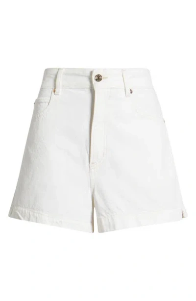 Frame Le Super High Raw Fray Shorts Au Natural Clean In Off White