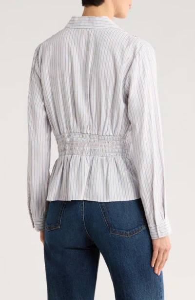 Max Studio Pleat Front Button-up Shirt In White
