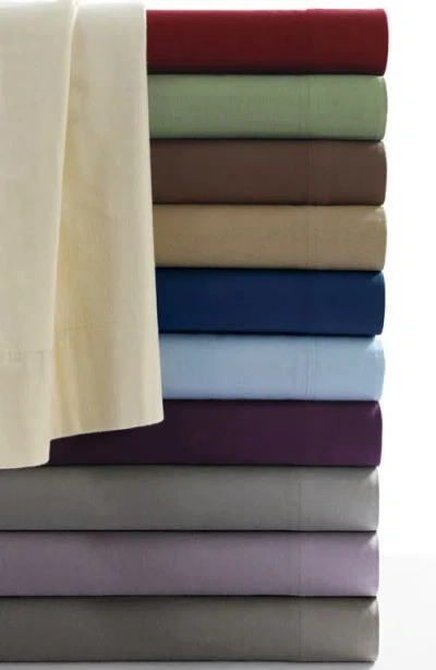 Azores Home Solid Cotton Flannel Flat Sheet In Brown