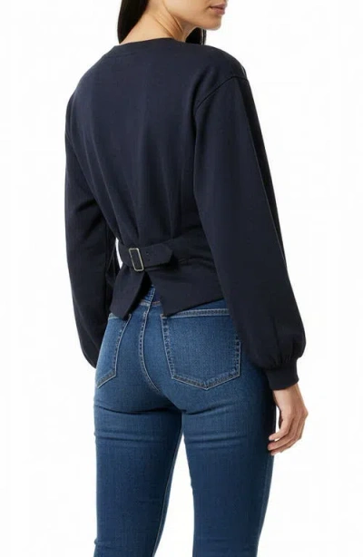 Bluegrey Back Buckle Pullover Sweater In Blue