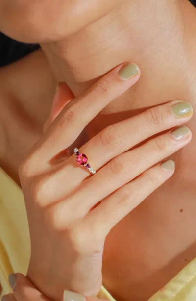 Ys Gems Gemstone Twist Band Ring In Gold