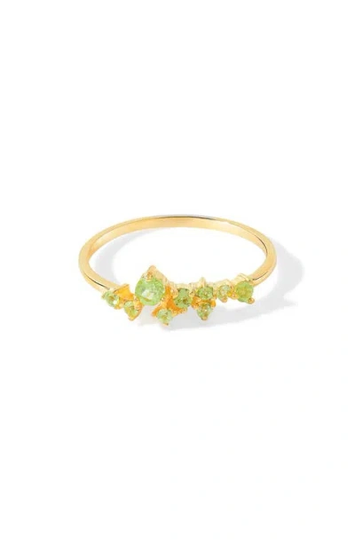 Ys Gems Asymmetric Gemstone Band Ring In Gold