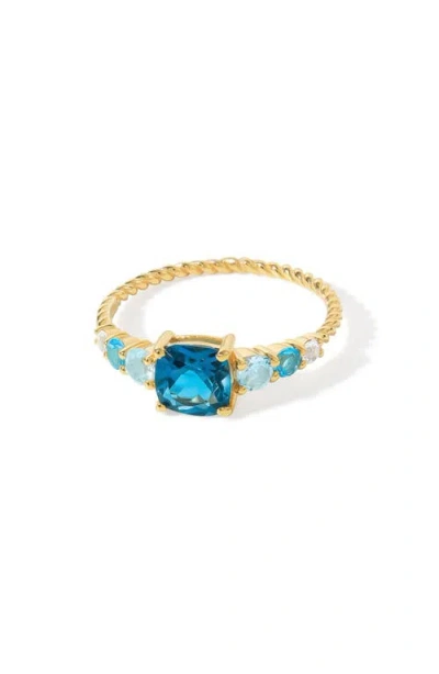 Ys Gems Gemstone Twist Band Ring In Gold