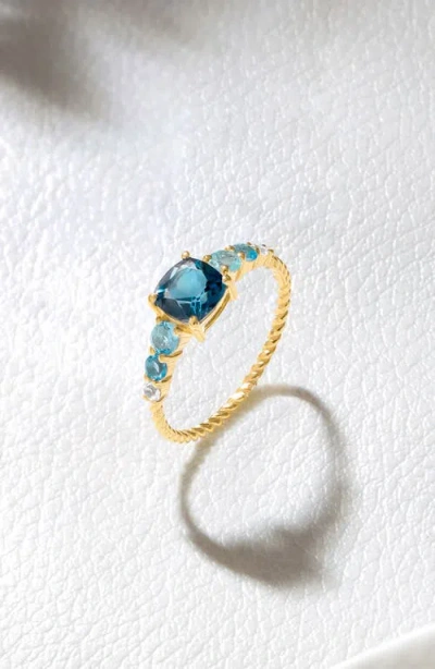 Ys Gems Gemstone Twist Band Ring In Gold