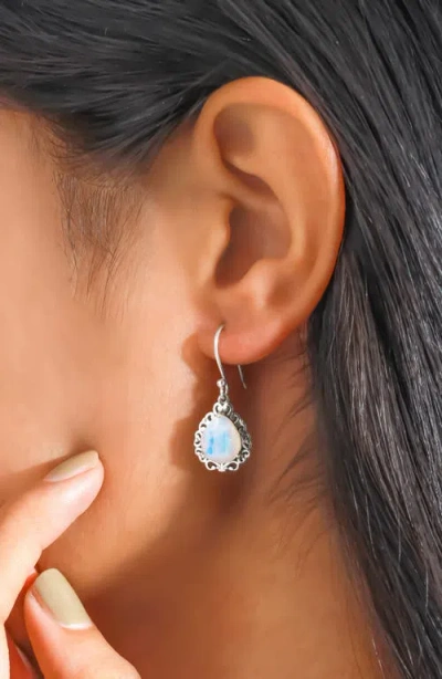 Ys Gems Moonstone Drop Earrings In Metallic