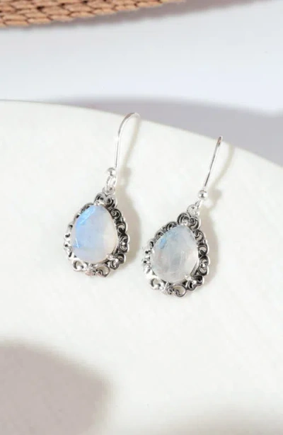 Ys Gems Moonstone Drop Earrings In Metallic
