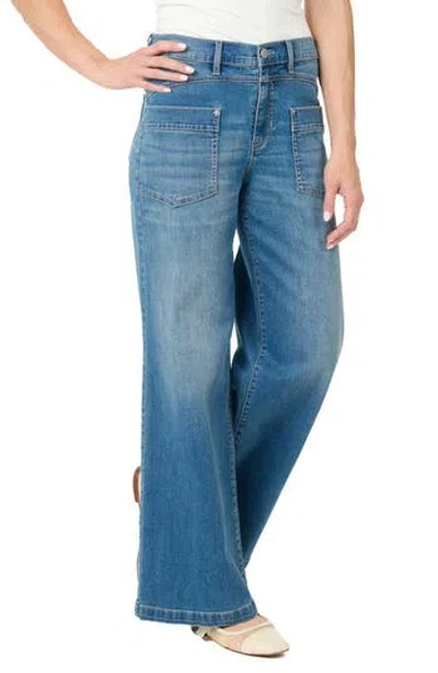 Nicole Miller High Rise Wide Leg Jeans In Blue