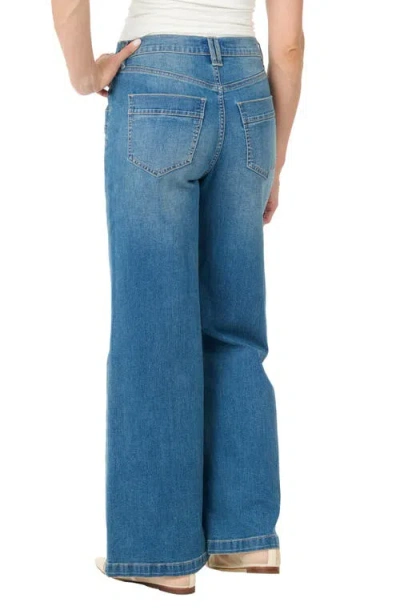 Nicole Miller High Rise Wide Leg Jeans In Blue