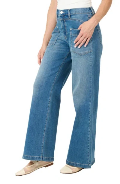 Nicole Miller High Rise Wide Leg Jeans In Blue