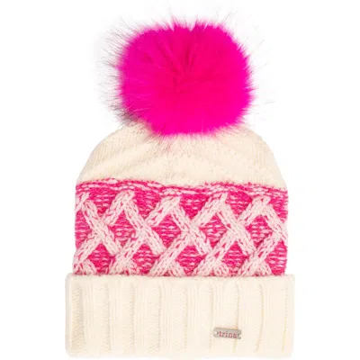 San Diego Hat Faux Fur Pom Beanie In Pink