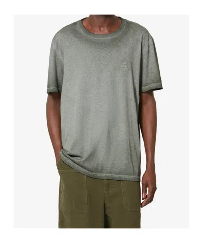 Isabel Marant Honore Logo-embroidered T-shirt In Gray