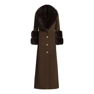 Hortons England Women's Huntington Cashmere Coat Chocolate Brown In Brown