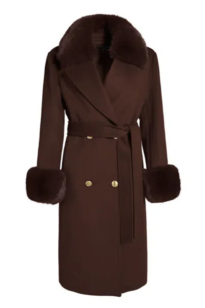 Hortons England Women's Buckingham Cashmere Coat Chocolate Brown In Brown