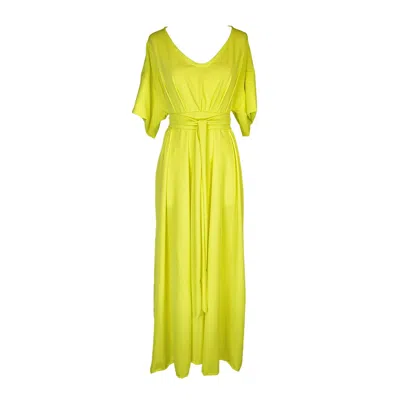 Jennafer Grace Women's Yellow Ultravox Tie Maxi Dress In Yellow