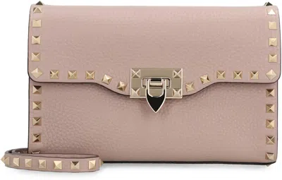 Valentino Garavani Rockstud Piccola Leather Crossbody Bag In Pink