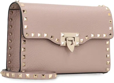 Valentino Garavani Rockstud Piccola Leather Crossbody Bag In Pink