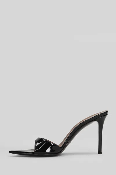 Giuseppe Zanotti Intriigo Strap 90 Sandals In Black Patent Leather In Multi