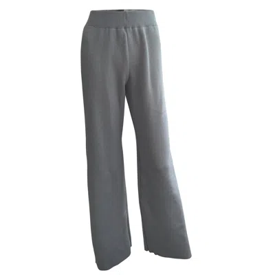 25 Union Women's Knitted Flared Trousers Fly Grey In Gray