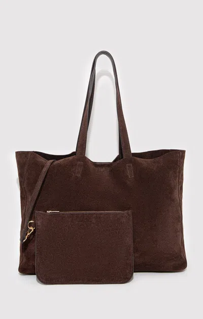 Mavi Suede Shopper Bag In Tortoise Shell In Brown
