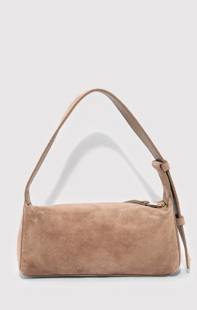 Mavi Suede Shoulder Bag In Silver Mink In Sand
