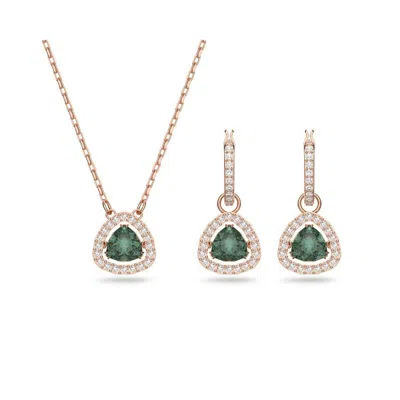 Swarovski Millenia Pendant And Earring Set In Gold