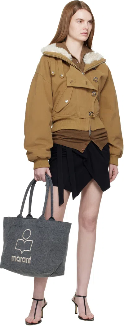 Isabel Marant Gray Yenky Zipped Tote In Gray