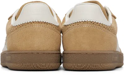 Balmain Beige Suede  Swan Sneakers In Brown