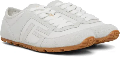 Balmain Racer 45 Trainers In Lambskin And Suede In White