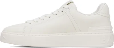 Balmain Court Sneaker Low Top Round Toe Rubber In Animal Print